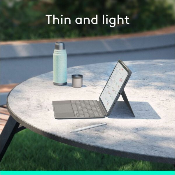 Logitech Combo Touch iPad Air 11-inch (M2), iPad Air (4th & 5th gen - 2020, 2022) Keyboard Case - Detachable backlit keyboard with kickstand - Oxford Grey - Image 7