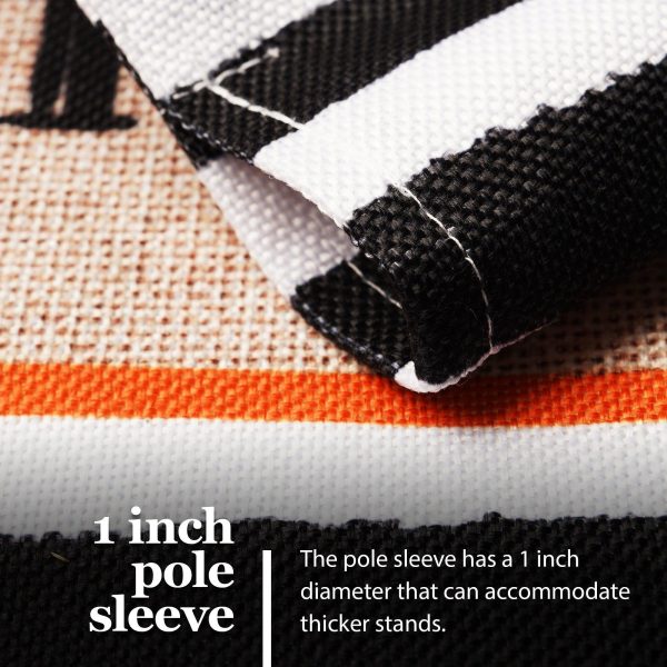 G128 Garden Flag Trick or Treat Bats and Black and White Stripes | 12x18 Inch | Printed Burlap Polyester - Halloween Fall Decoration - Image 5