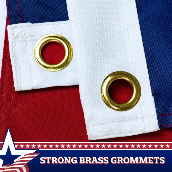 G128 10-Pack: Betsy Ross Pull Down Bunting Flag | 1.67x8 Ft | Embroidered Polyester - Image 2