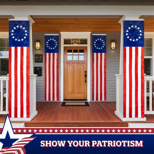 G128 10-Pack: Betsy Ross Pull Down Bunting Flag | 1.67x8 Ft | Embroidered Polyester - Image 8