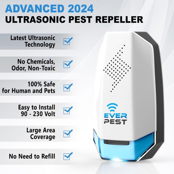 Ultrasonic Pest Conttol Plug in 2 Pack  Electronic Insect Defender   Roach Bed Bug Mouse Mosquito   Indoor Reject   for Cockroach Ants Mice Fly Rat Bedbug Repellent - Image 3