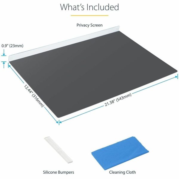 StarTech.com 23.8-inch 16:9 Computer Monitor Privacy Screen, Hanging Acrylic Filter, Monitor Screen Protector/Shield, +/- 30 Deg., Glossy - Image 8