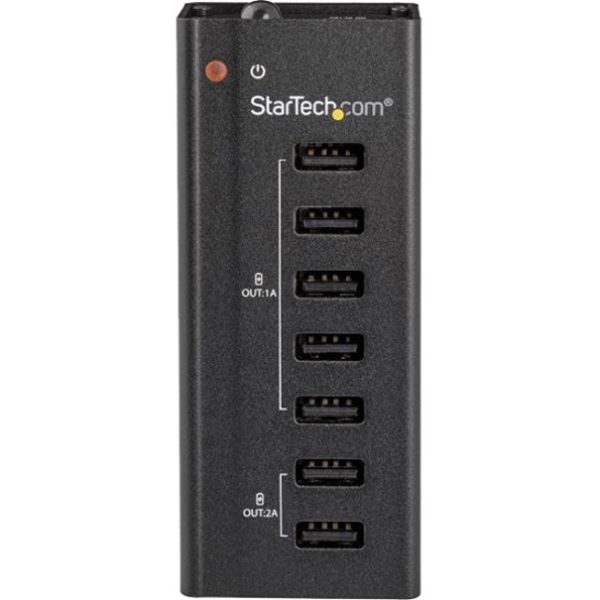StarTech.com 7 Port USB Charging Station with 5x 1A Ports and 2x 2A Ports - USB Charging Strip for Multiple Devices - Smart Charging Capabilities - Wall-Mount Bracket - Image 2