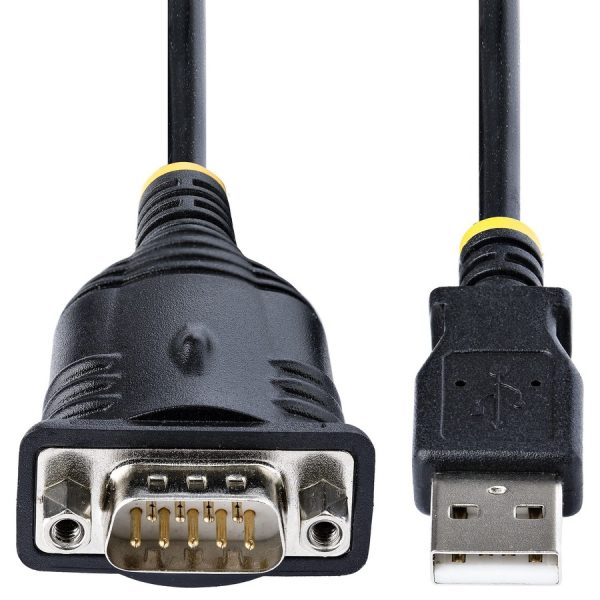 StarTech.com 3ft (1m) USB to Serial Cable, DB9 Male RS232 to USB Converter, USB to Serial Adapter, COM Port Adapter with Prolific IC - Image 2