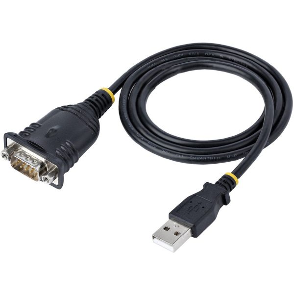 StarTech.com 3ft (1m) USB to Serial Cable, DB9 Male RS232 to USB Converter, USB to Serial Adapter, COM Port Adapter with Prolific IC - Image 3