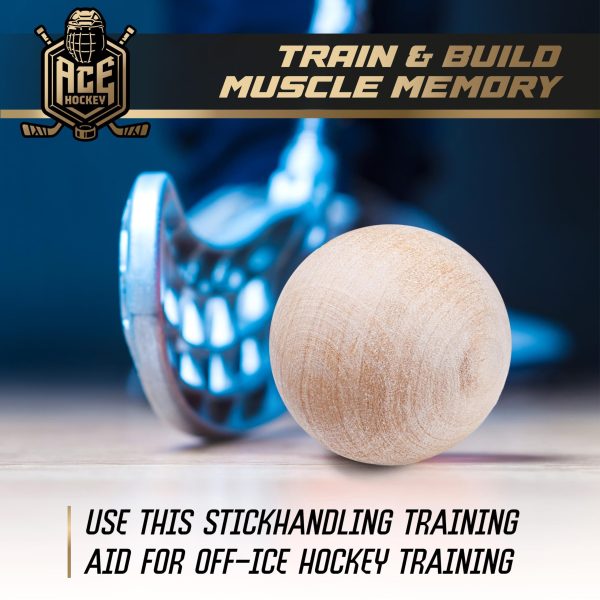 Swedish Stickhandling Balls   Unfinished Hardwood No Bounce Floorball Training Equipment   for Floor Dribbling Skills Dekes Fakes & Ball Handling Drills   2 Inch Diameter - Image 4