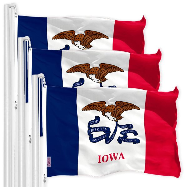 Iowa IA State Flag 3x5 Ft 3-Pack 150D Printed Polyester By G128