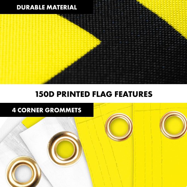 G128 Combo Pack: 6 Ft Tangle Free Aluminum Spinning Flagpole (Silver) & Gadsden Don't Tread On Me Flag 3x5 Ft, LiteWeave Pro Printed 150D Polyester, 4 Corner Brass Grommets | Pole with Flag Included - Image 4