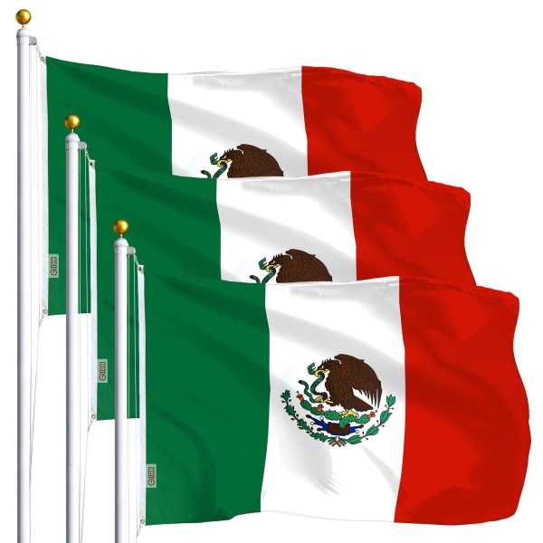 Mexico Mexican Flag 3x5 Ft 3-Pack Printed Polyester By G128