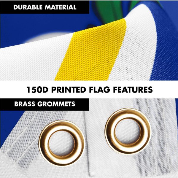 G128 Combo Pack: 6 Ft Tangle Free Spinning Flagpole (Black) & Connecticut Flag 3x5 Ft Printed 150D Polyester, Brass Grommets (Flag Included) Aluminum Flag Pole - Image 4