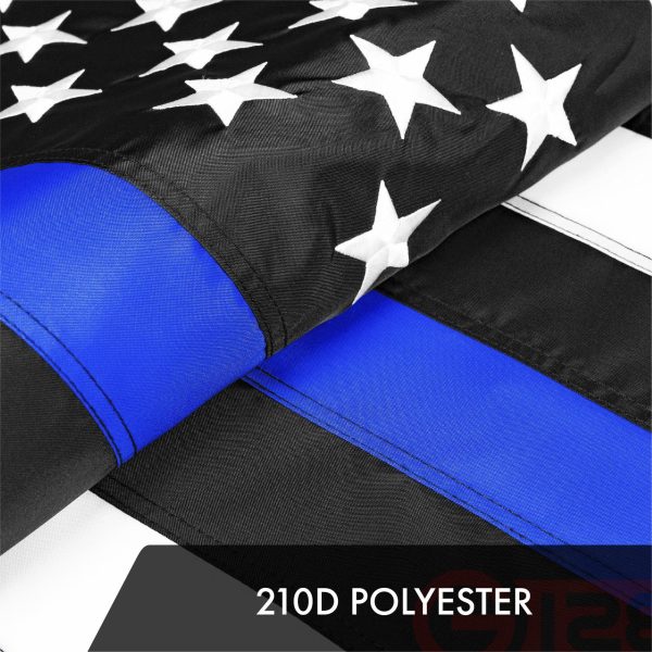 Thin Blue Line State Flag 2x3FT 10-Pack Embroidered Polyester By G128 - Image 4