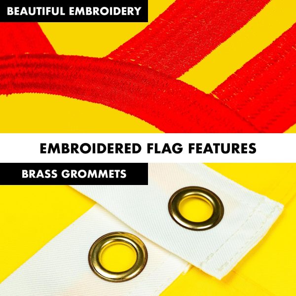 G128 - 6 Feet Tangle Free Spinning Flagpole (Silver) New Mexico Flag Brass Grommets Embroidered 3x5 ft (Flag Included) Aluminum Flag Pole - Image 4