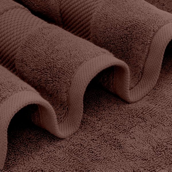 Luxury Brown Bath Towel Set   Combed Cotton Hotel Quality Absorbent 8 Piece Towels | 2 Bath Towels | 2 Hand Towels | 4 Washcloths [Worth $72.95] 8 Pack | Brown - Image 3