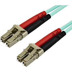 StarTech.com 15m (50ft) LC/UPC to LC/UPC OM3 Multimode Fiber Optic Cable, Full Duplex 50/125 Zipcord, 100G, LSZH Fiber Jumper Cord