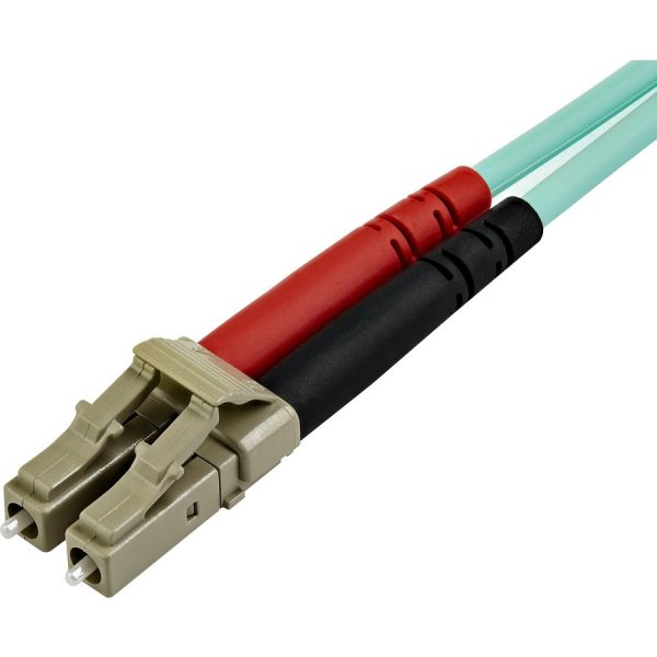 StarTech.com 15m (50ft) LC/UPC to LC/UPC OM3 Multimode Fiber Optic Cable, Full Duplex 50/125 Zipcord, 100G, LSZH Fiber Jumper Cord - Image 2