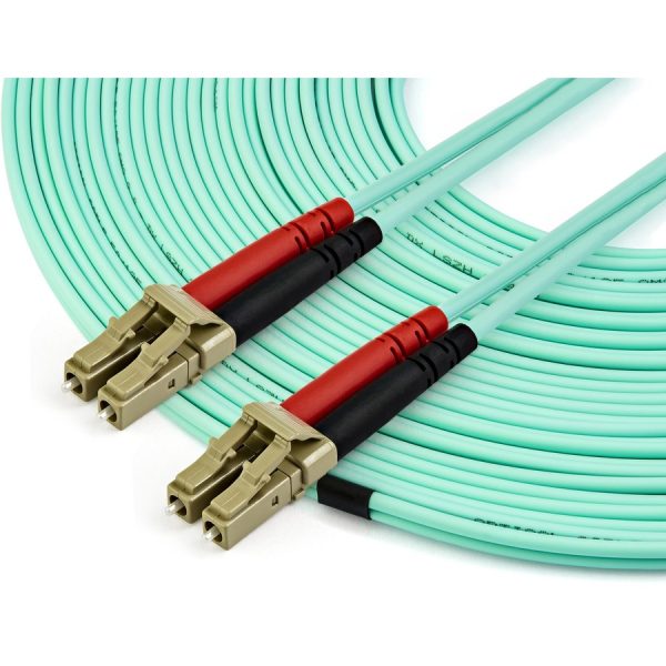 StarTech.com 15m (50ft) LC/UPC to LC/UPC OM3 Multimode Fiber Optic Cable, Full Duplex 50/125 Zipcord, 100G, LSZH Fiber Jumper Cord - Image 3
