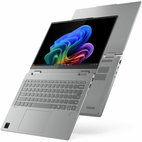 Lenovo IdeaPad 5 14Q8X9 83GH0000US 14" Touchscreen Convertible Copilot+ PC 2 in 1 Notebook - WUXGA - Qualcomm Snapdragon X Plus X1P-42-100 - 16 GB - 1 TB SSD - English Keyboard - Luna Gray - Image 3
