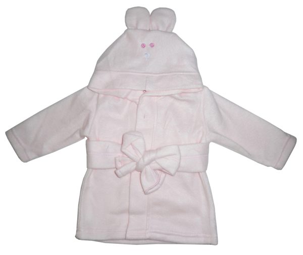 Fleece Robe With Hoodie Pink 965p