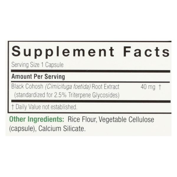 Nature's Answer - Black Cohosh Root Extract - 60 Vegetarian Capsules - Image 2