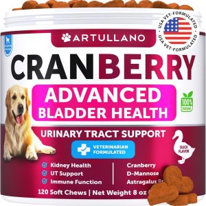 Dog UTI Treatment   Cranberry Supplement & Bladder Control for Dogs   Urinary Tract Infection Incontinence Pill Bladder Stones   UTI Medicine Treats   120 Soft Chews for Kidney Support with Fish Oil