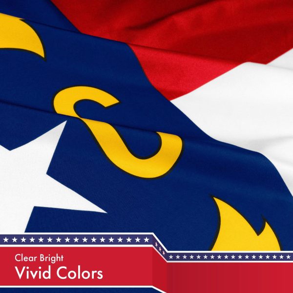 North Carolina State Flag 3x5 Ft 3-Pack 150D Printed Polyester By G128 - Image 3