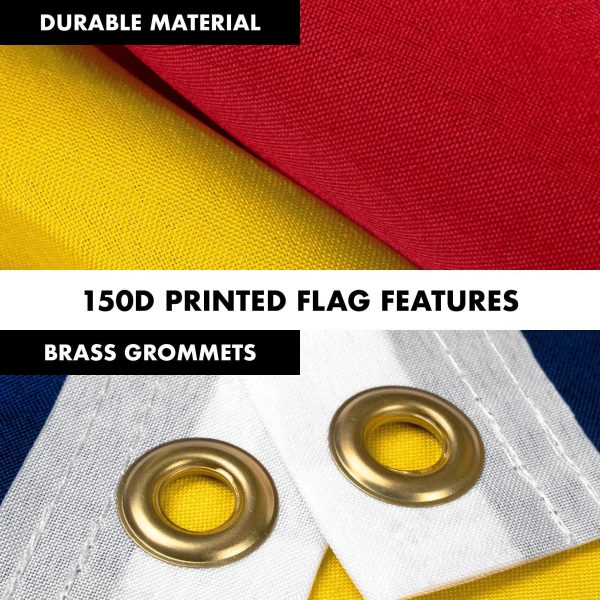 Flag Pole 6FT Black Tangle Free & Chad Chadian Flag 3x5 Ft Combo Printed 150D Polyester By G128 - Image 4