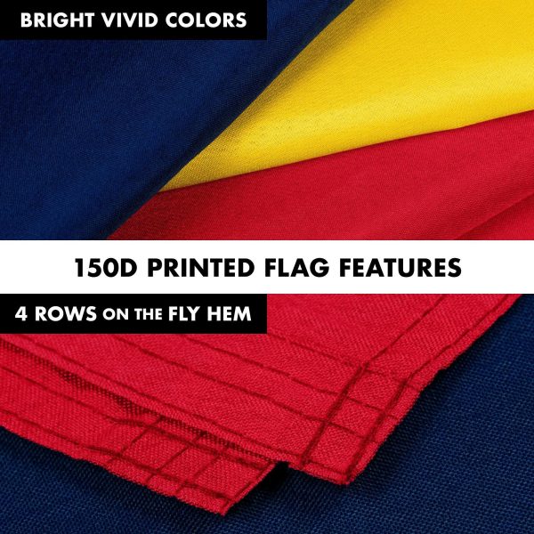 Flag Pole 6FT Black Tangle Free & Chad Chadian Flag 3x5 Ft Combo Printed 150D Polyester By G128 - Image 5