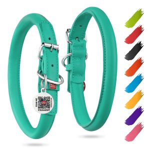 Ultra Soft Rolled Leather Dog Collar for Small Dogs   Soft Padded Dog Collars for Medium Dogs   Puppy Collars for Large Breed Dogs   Male and Female Dog Collar
