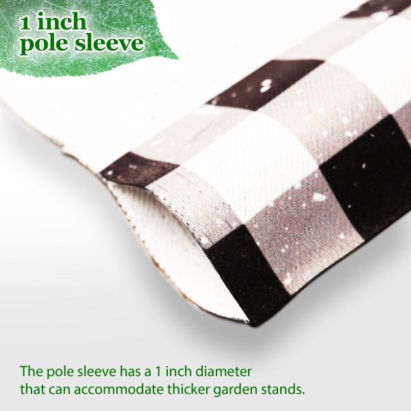 G128 Combo Pack: Garden Flag Stand Black 36 in x 16 in & Garden Flag Winter Decoration Mittens with Evergreen Arrangement 12"x18" Double-Sided Blockout Fabric - Image 2