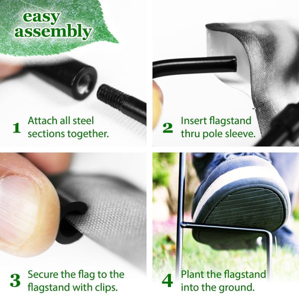 G128 Combo Pack: Garden Flag Stand Black 36 in x 16 in & Garden Flag Winter Decoration Mittens with Evergreen Arrangement 12"x18" Double-Sided Blockout Fabric - Image 8
