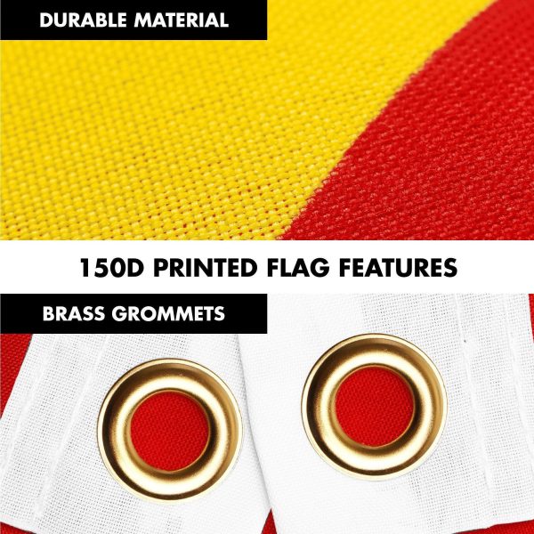 G128 Combo Pack: 6 Ft Tangle Free Aluminum Spinning Flagpole (White) & Union of Soviet Socialist Republics USSR Flag 3x5 Ft, LiteWeave Pro Series Printed 150D Polyester | Pole with Flag Included - Image 4
