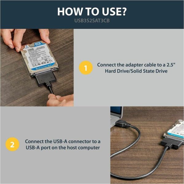StarTech.com USB 3.0 to 2.5" SATA III Hard Drive Adapter Cable w/ UASP - SATA to USB 3.0 Converter for SSD / HDD - Image 5