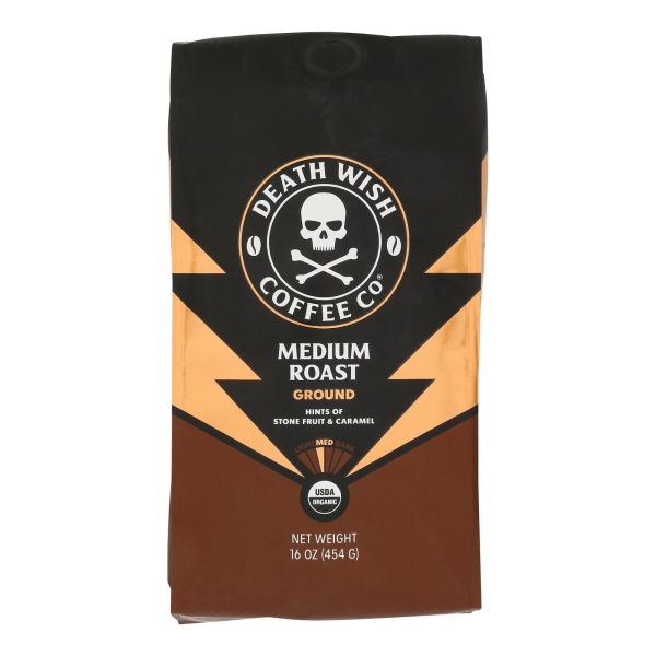 Death Wish Coffee - Coffee Medium Roast Ground - Case of 6-16 OZ - Image 2
