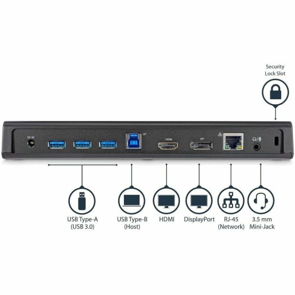 StarTech.com USB 3.0 Docking Station - Windows / macOS Compatible - Supports Dual Displays, HDMI / DisplayPort or 4K Ultra HD on a Single Monitor - USB3DOCKHDPC - Image 2