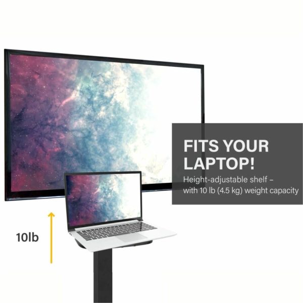 Chief Fit Mobile Cart - For 55-89 Inch Interactive Displays - Height Adjustable TV Mobile Cart - Black - Image 8