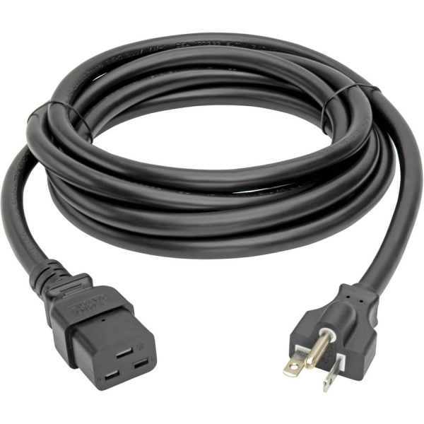 Eaton Tripp Lite Series Power Cord, C19 to NEMA 5-20P - Heavy-Duty, 20A, 125V, 12 AWG, 10 ft. (3.05 m), Black - Image 2