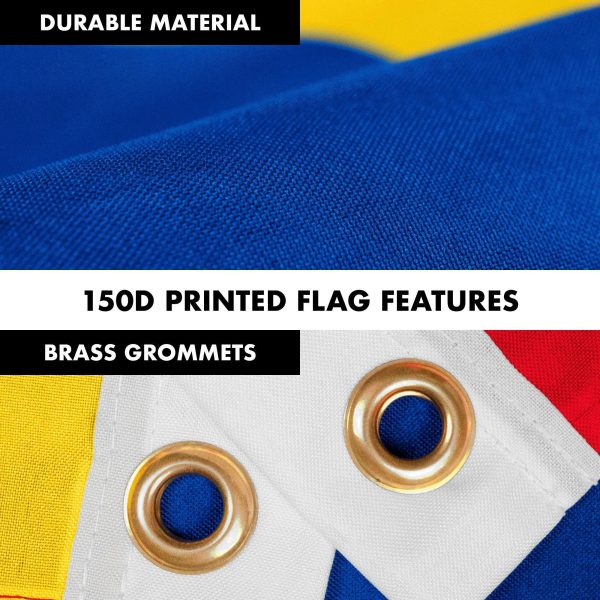 G128 Combo Pack: 6 Feet Tangle Free Spinning Flagpole (Black) Colombia Colombian Flag 3x5 ft Printed 150D Brass Grommets (Flag Included) Aluminum Flag Pole - Image 4