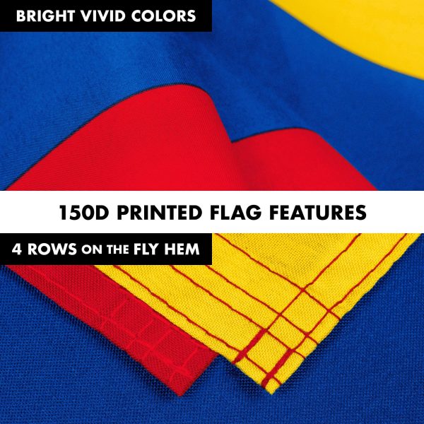 G128 Combo Pack: 6 Feet Tangle Free Spinning Flagpole (Black) Colombia Colombian Flag 3x5 ft Printed 150D Brass Grommets (Flag Included) Aluminum Flag Pole - Image 5