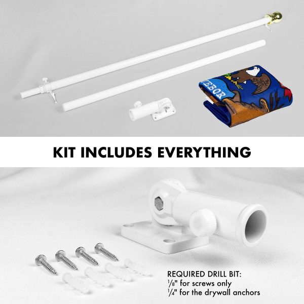 G128 - 6 Feet Tangle Free Spinning Flagpole (White) Michigan Double Sided Brass Grommets Embroidered 3x5 ft (Flag Included) Aluminum Flag Pole - Image 2