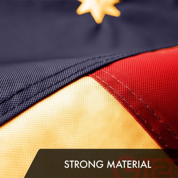 G128 Bennington Tea-Stained Flag | 6x10 Ft | Embroidered 420D Polyester - Embroidered Stars, Sewn Stripes, Brass Grommets, Indoor/Outdoor, Vibrant Colors, Quality Polyester - Image 5