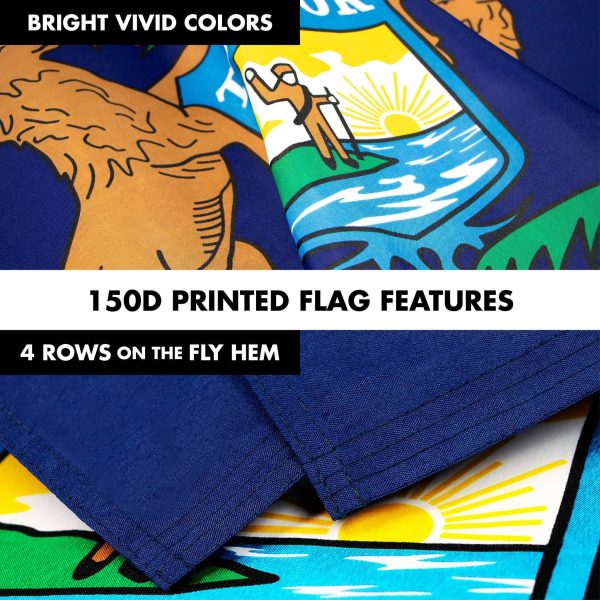 G128 Combo Pack: 6 Feet Tangle Free Spinning Flagpole (White) Michigan MI State Flag 3x5 ft Printed 150D Brass Grommets (Flag Included) Aluminum Flag Pole - Image 5