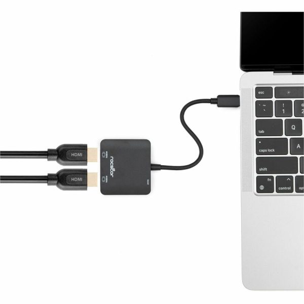 Rocstor Premium USB-C to Dual HDMI 4K@60Hz, 1x USB-C 100W Power Delivery PD - Image 2