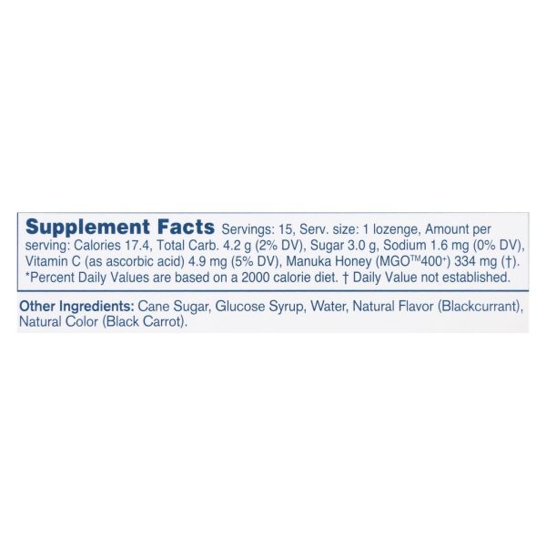 Manuka Health - Loz Honey Mgo 400+ Blkcrnt - 1 Each 1-15 CT - Image 2