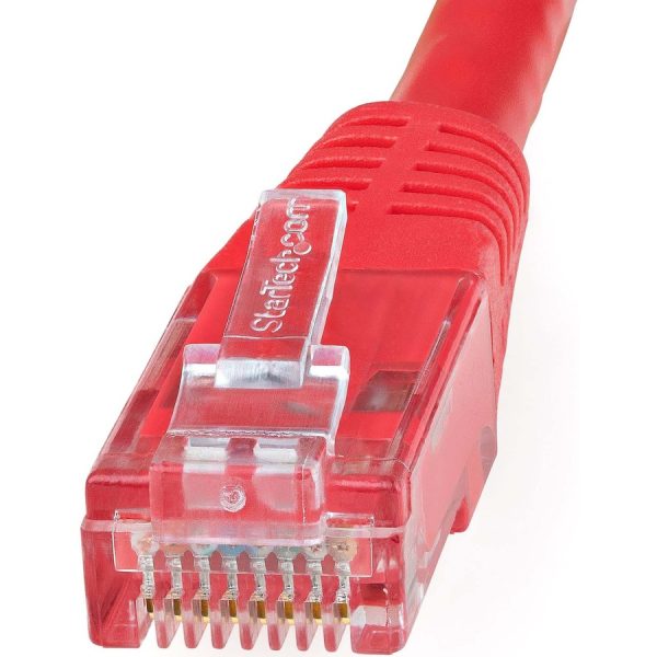 StarTech.com 50ft CAT6 Ethernet Cable - Red Molded Gigabit - 100W PoE UTP 650MHz - Category 6 Patch Cord UL Certified Wiring/TIA - Image 2