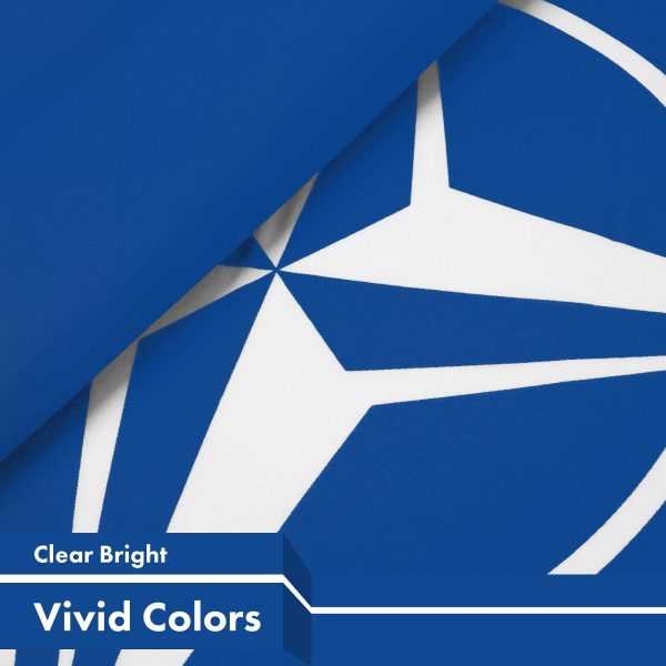 G128 North Atlantic Treaty Org NATO Flag | 3x5 Ft | LiteWeave Pro Series Printed 150D Polyester | Indoor/Outdoor, Vibrant Colors, Brass Grommets, Thicker and More Durable Than 100D 75D Polyester - Image 2