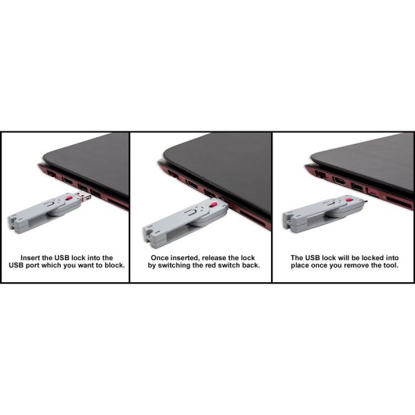SYBA Multimedia USB Port Blocker with 1 Key and USB Lock - Image 2