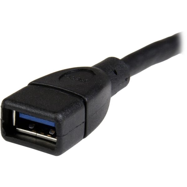 StarTech.com 6in Black USB 3.0 (5Gbps) Extension Adapter Cable A to A - M/F - Image 3