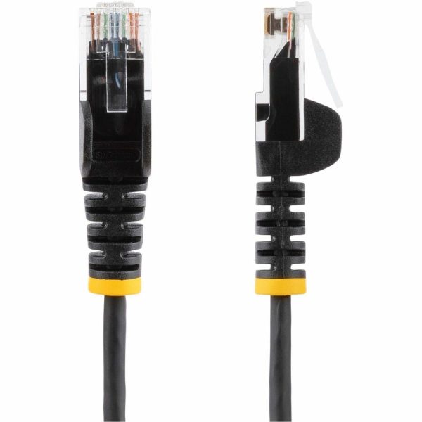StarTech.com 1 ft CAT6 Cable - Slim CAT6 Patch Cord - Black- Snagless RJ45 Connectors - Gigabit Ethernet Cable - 28 AWG - LSZH (N6PAT1BKS) - Image 2