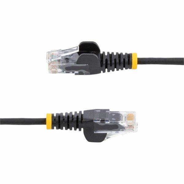 StarTech.com 1 ft CAT6 Cable - Slim CAT6 Patch Cord - Black- Snagless RJ45 Connectors - Gigabit Ethernet Cable - 28 AWG - LSZH (N6PAT1BKS) - Image 3
