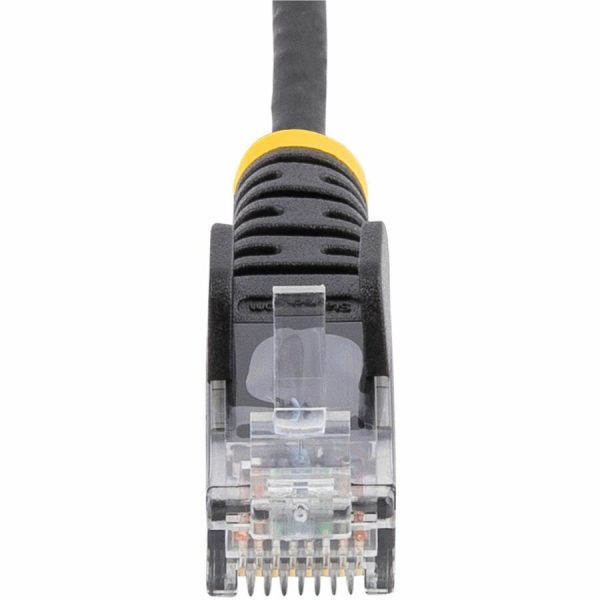 StarTech.com 1 ft CAT6 Cable - Slim CAT6 Patch Cord - Black- Snagless RJ45 Connectors - Gigabit Ethernet Cable - 28 AWG - LSZH (N6PAT1BKS) - Image 4